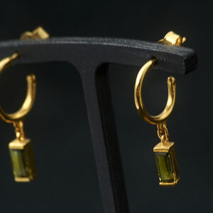 Gold Earrings 18k with Tourmalines