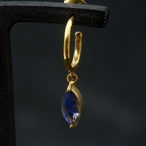 Gold Earrings 18K with Iolite