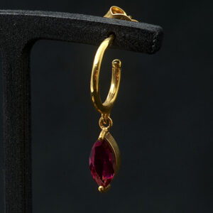 Gold Earrings 18K with Tourmaline