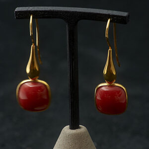 Earrings Gold 18k+ Coral