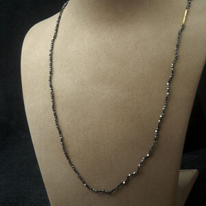 Necklace Gold 14K + Black Diamonds