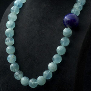 Necklace with Aquamarine + Lapis Lazuli