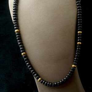 Necklace Gold 18K with Black Sapphires